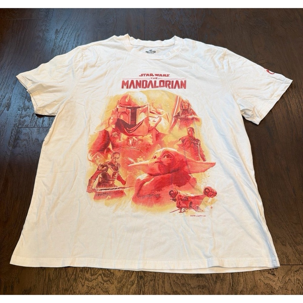 Hollister Star Wars The Mandalorian Grogu Graphic‎ T Shirt White Mens XL